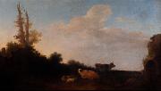 Francesco Giuseppe Casanova Cattle on pasture. Spain oil painting artist